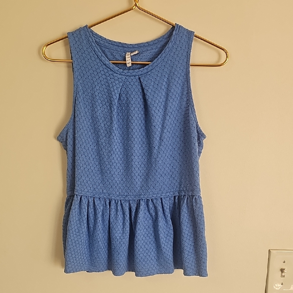 Elle Textured Blue Tank Top